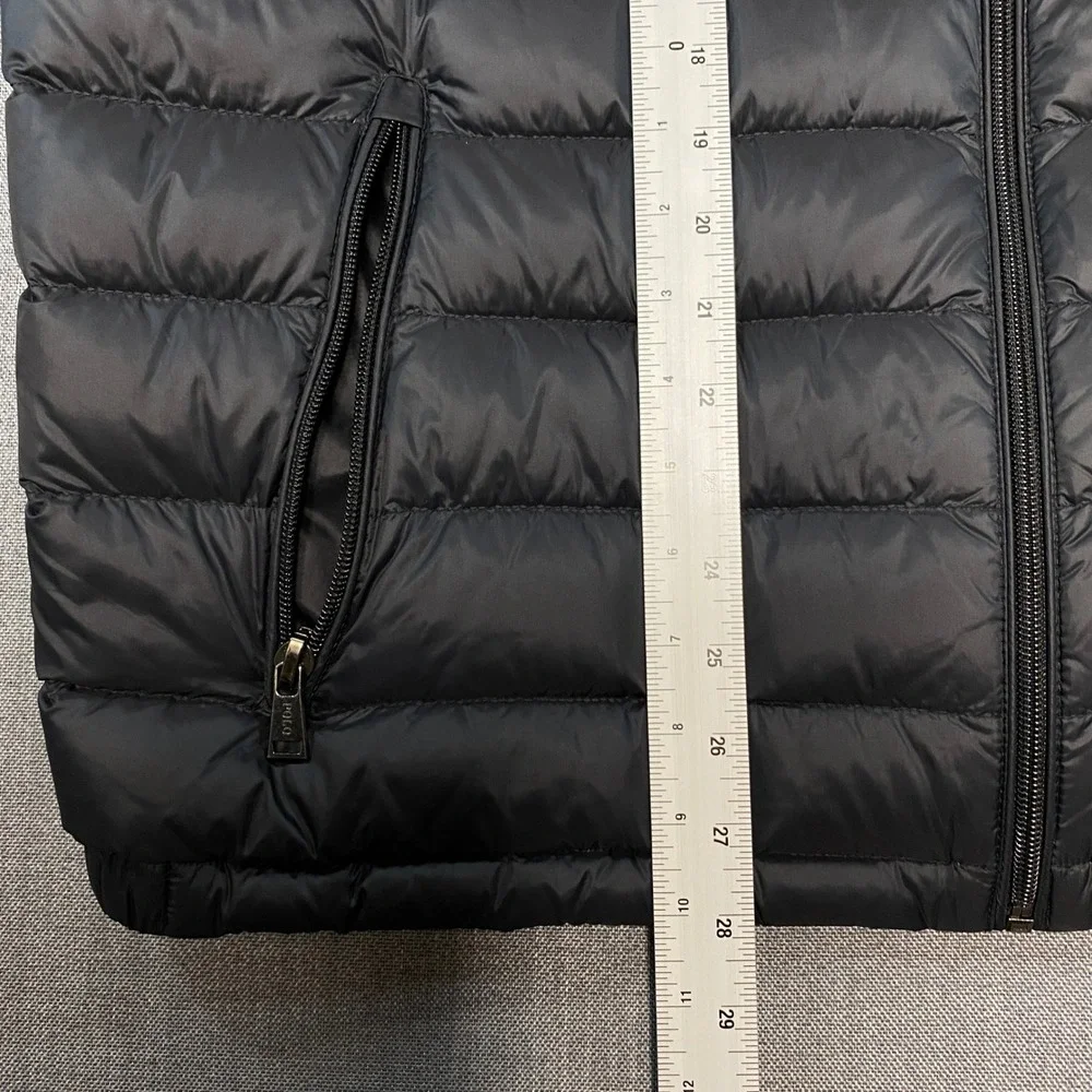 Polo Ralph Lauren Goose Down Puffer Vest Full Zip Quilted Black Pony Men Size XL